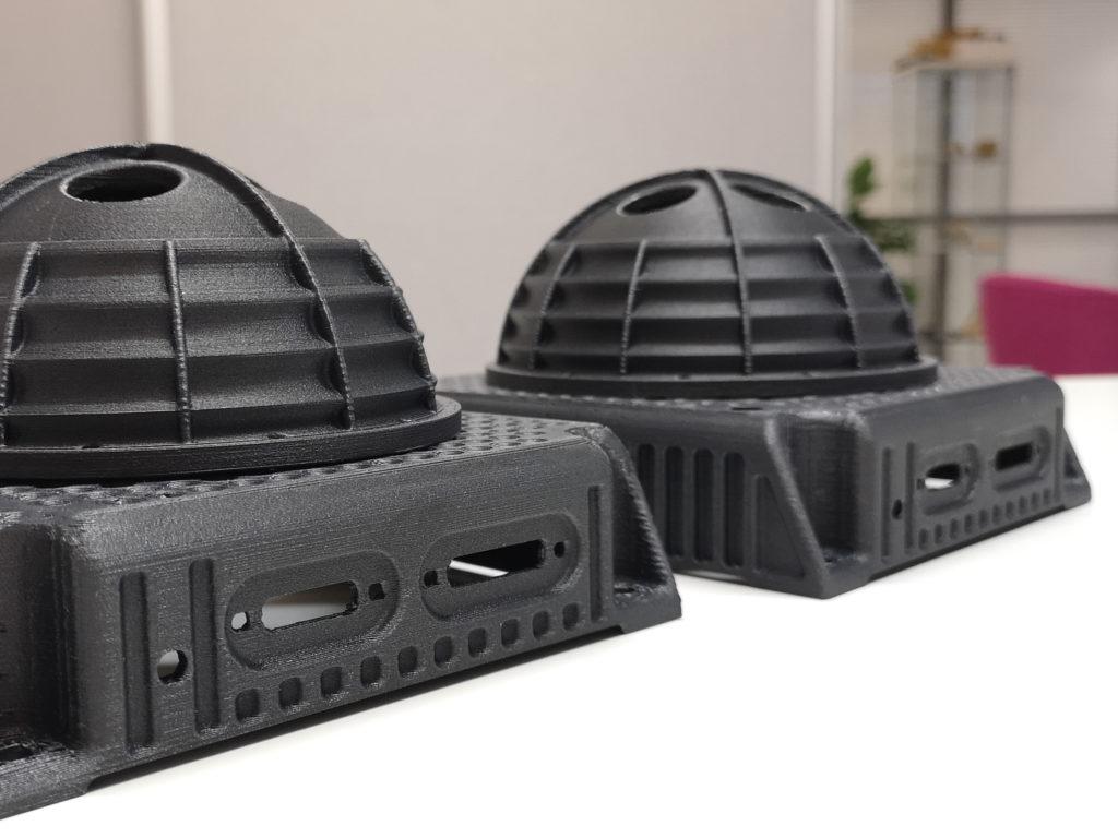 The redesigned housing for the sensor was 3D printed using carbon reinforced PEEK